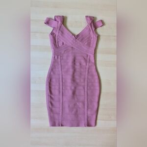 Unbranded Barbie Bubblegum Pink Bandage Body Con Shapewear Date Dress V Neck